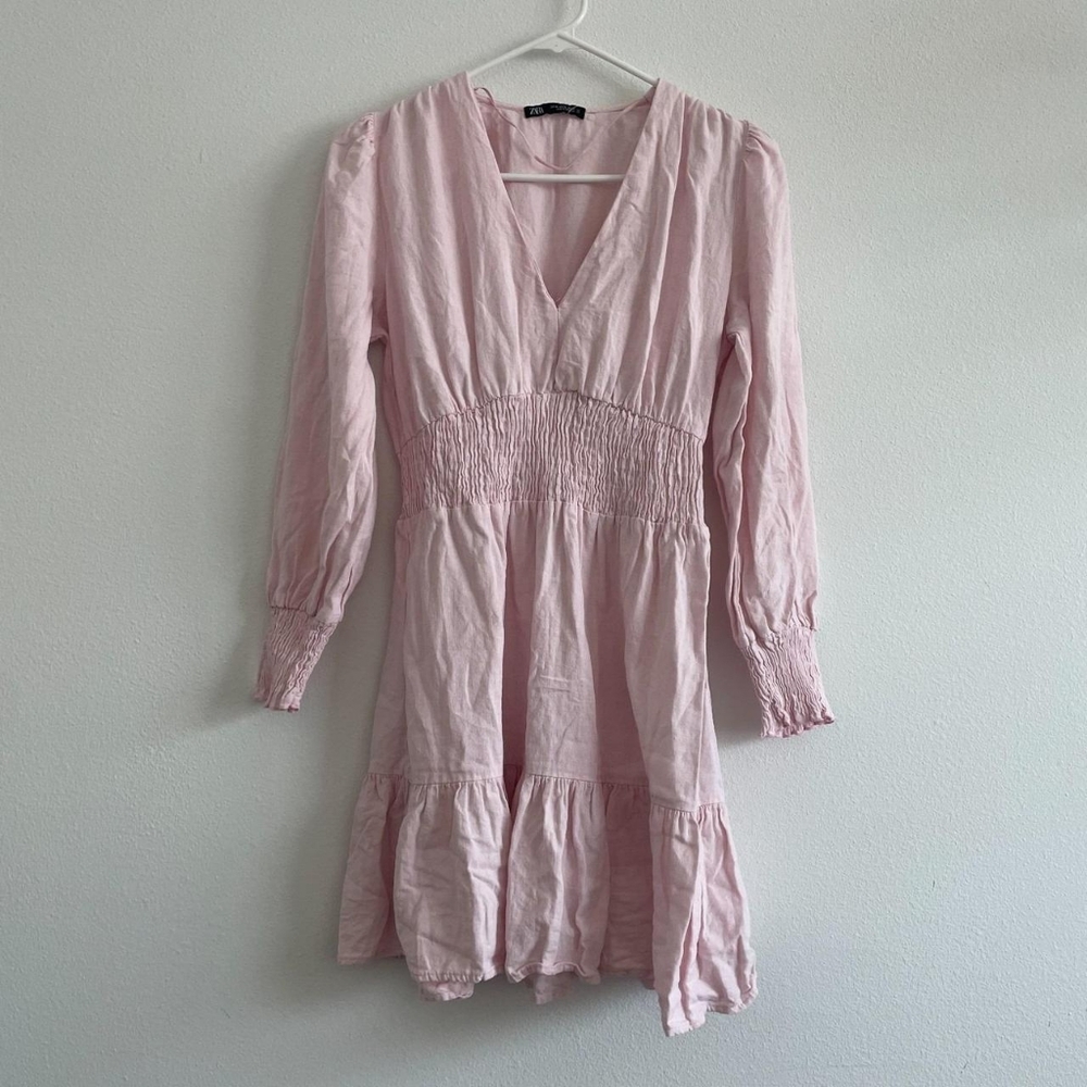 Pink V-Neck Dress